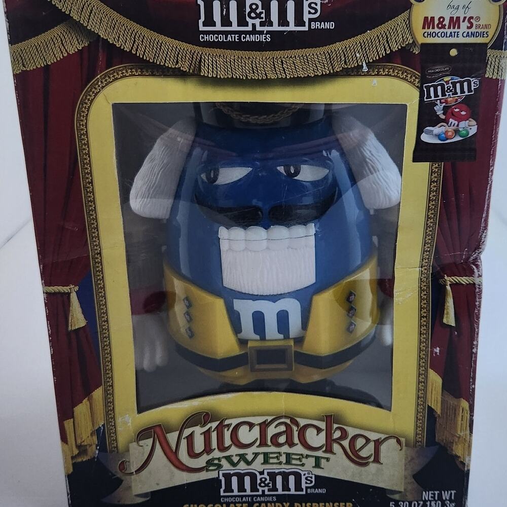Collectible Nutcracker M&M's Dispenser Blue M&M in box,